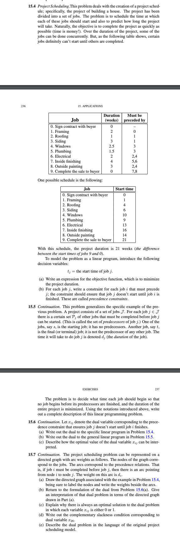 Need help with problem (15.7) 15.4 Project