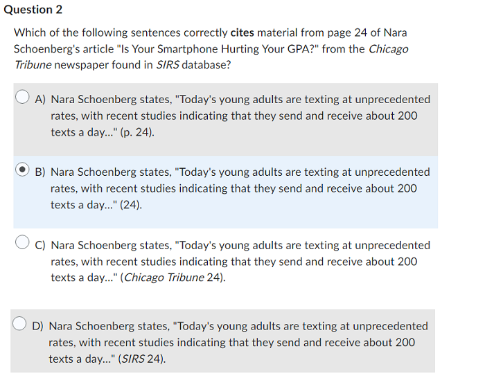 Which of the following sentences has a correct