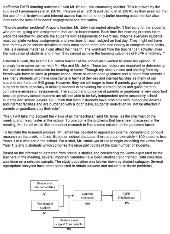 QUESTION: Develop a problem statement Mr. Ismail,