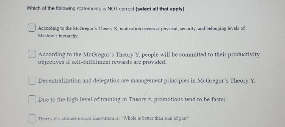 please help Which of the following statements is