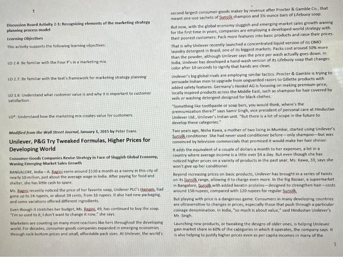 Discussion Board Activity 2-1: Recognizing