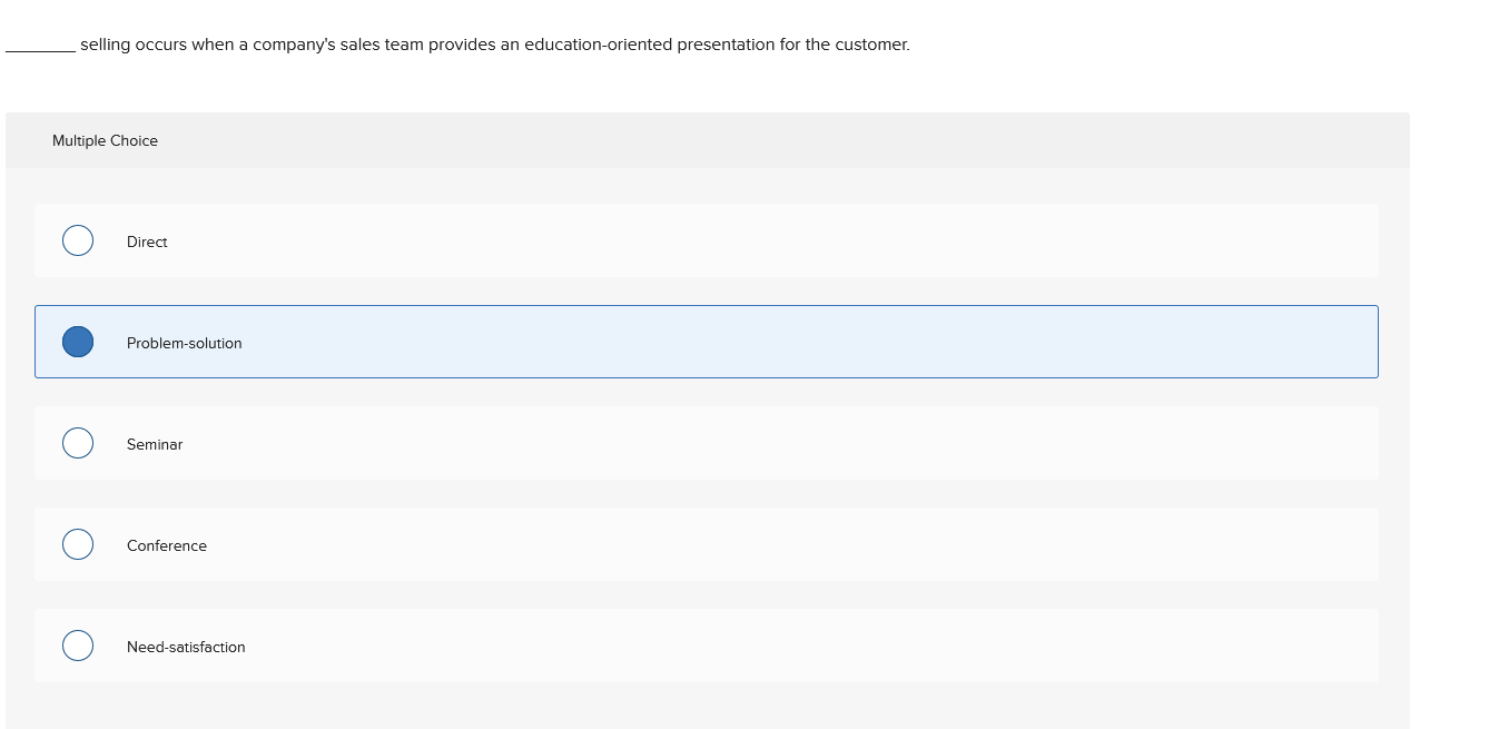 selling occurs when a company's sales team