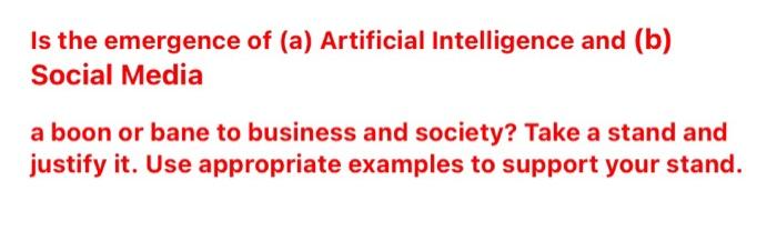 Is the emergence of (a) Artificial Intelligence