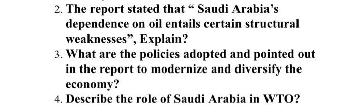 2. The report stated that 