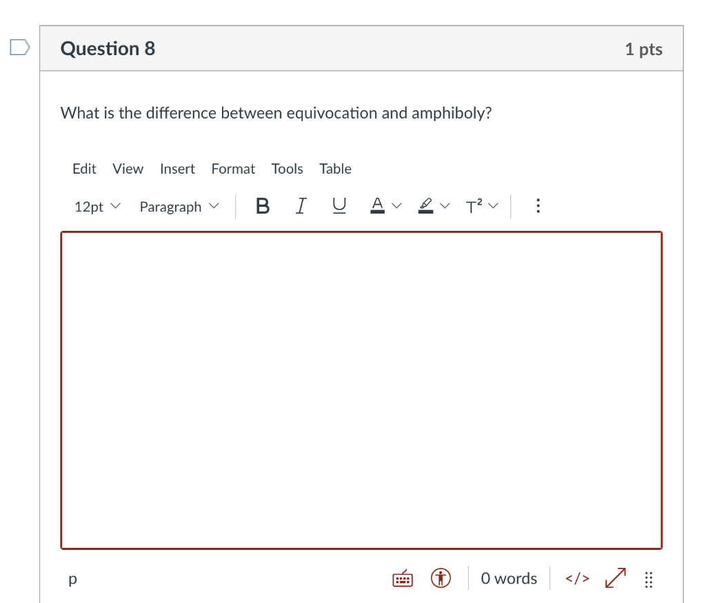It is critical thinking Question 8 1 pts What is