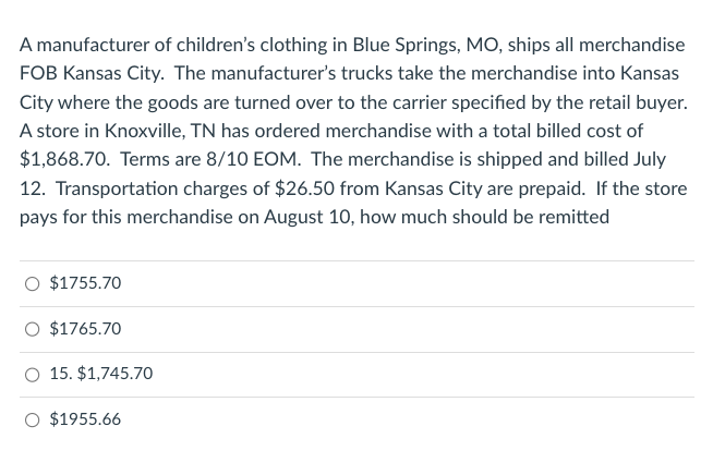 A manufacturer of children's clothing in Blue