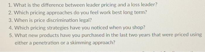 1. What is the difference between leader pricing