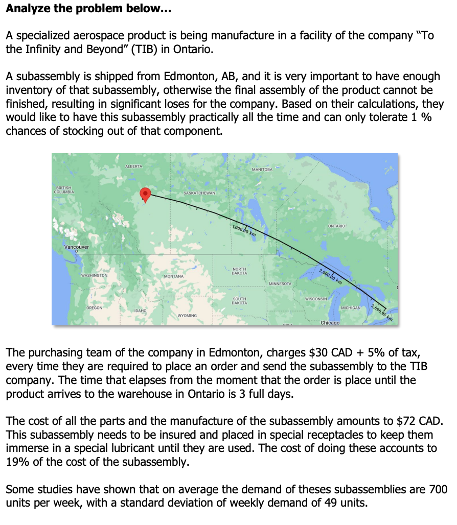 Analyze the problem below... A specialized