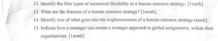 Strategic Human Resource 12. Identify the four