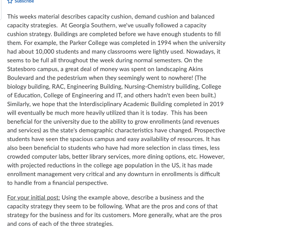 K Subscribe This weeks material describes