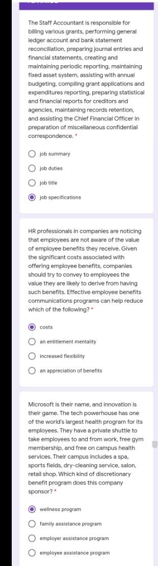 The Staff Accountant is responsible for billing