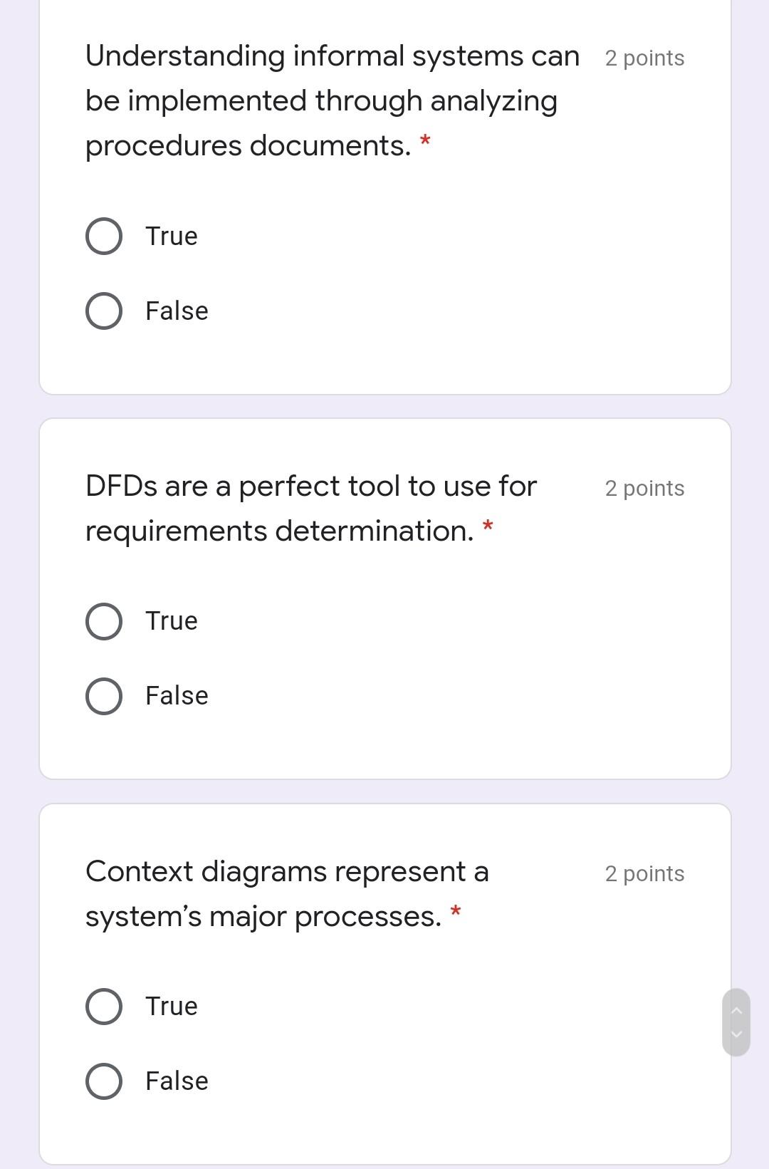 2 points When comparing alternative methods for