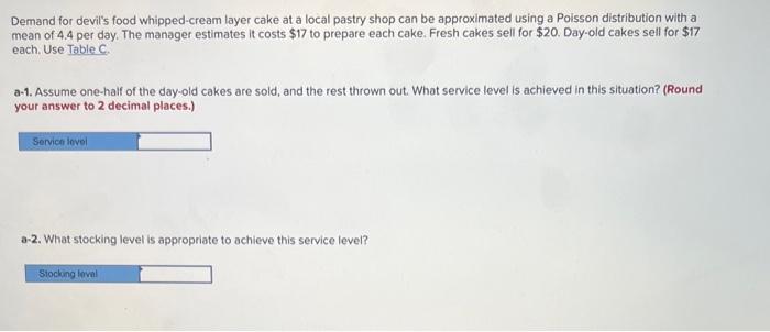 Demand for devil's food whipped-cream layer cake