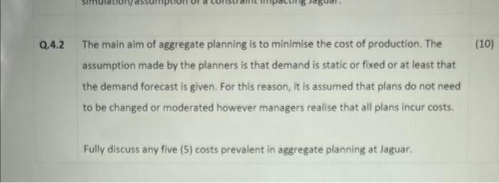 2.4.2 The main aim of aggregate planning is to