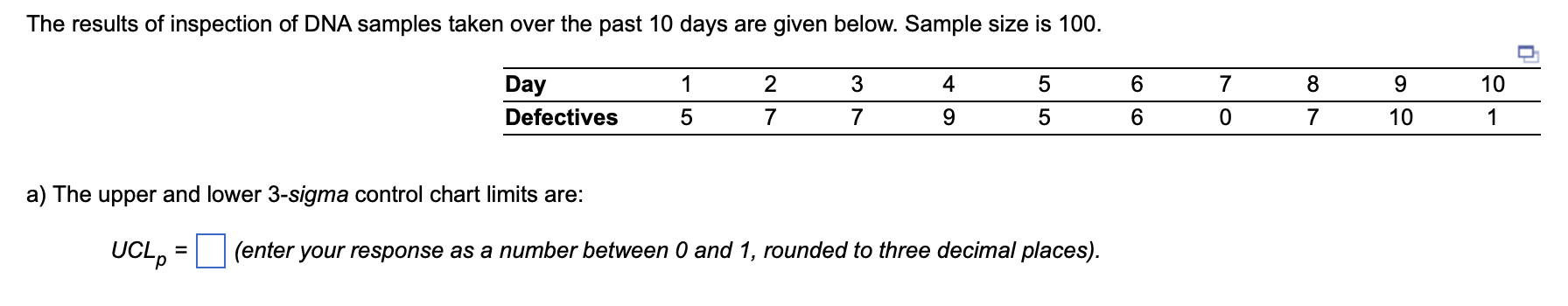 a) The upper and lower 3-sigma control chart