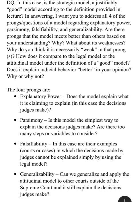 DQ: In this case, is the strategic model, a