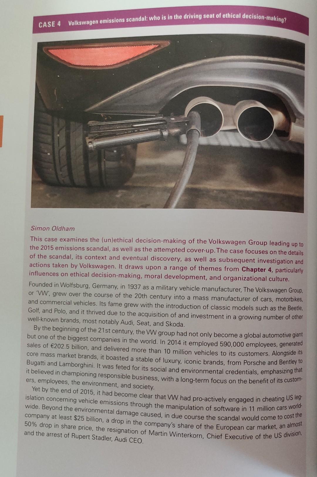 Simon Oldham This case examines the (un)ethical