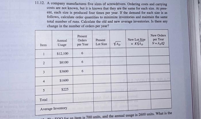 11.12 11.15 11.16 11.12. A company manufactures