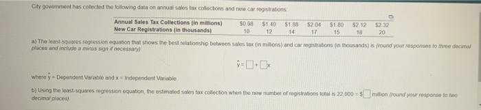 c) The coofficient of correlation for the least