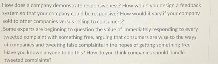 How does a company demonstrate responsiveness?
