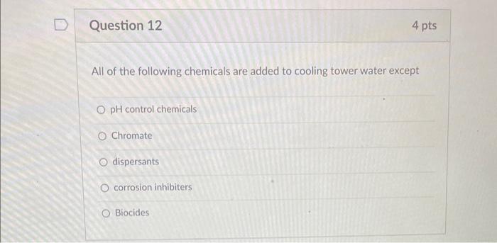 All of the following chemicals are added to