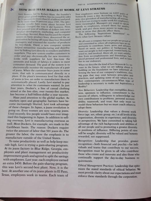 TK HOW BOH HAAS MAKES IT WORK AT LEVI STRAUSS