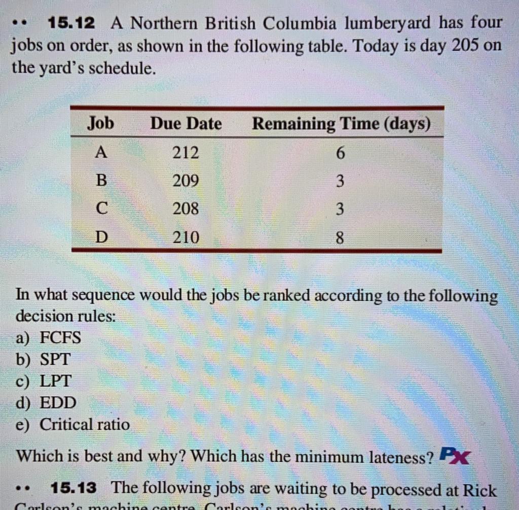 Please Answer- Question 15.12 .. 15.12 A Northern