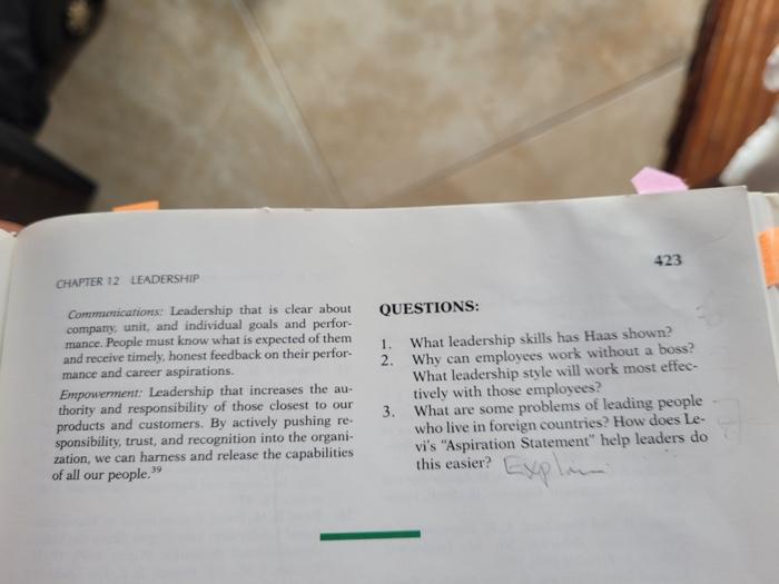 TK HOW BOH HAAS MAKES IT WORK AT LEVI STRAUSS