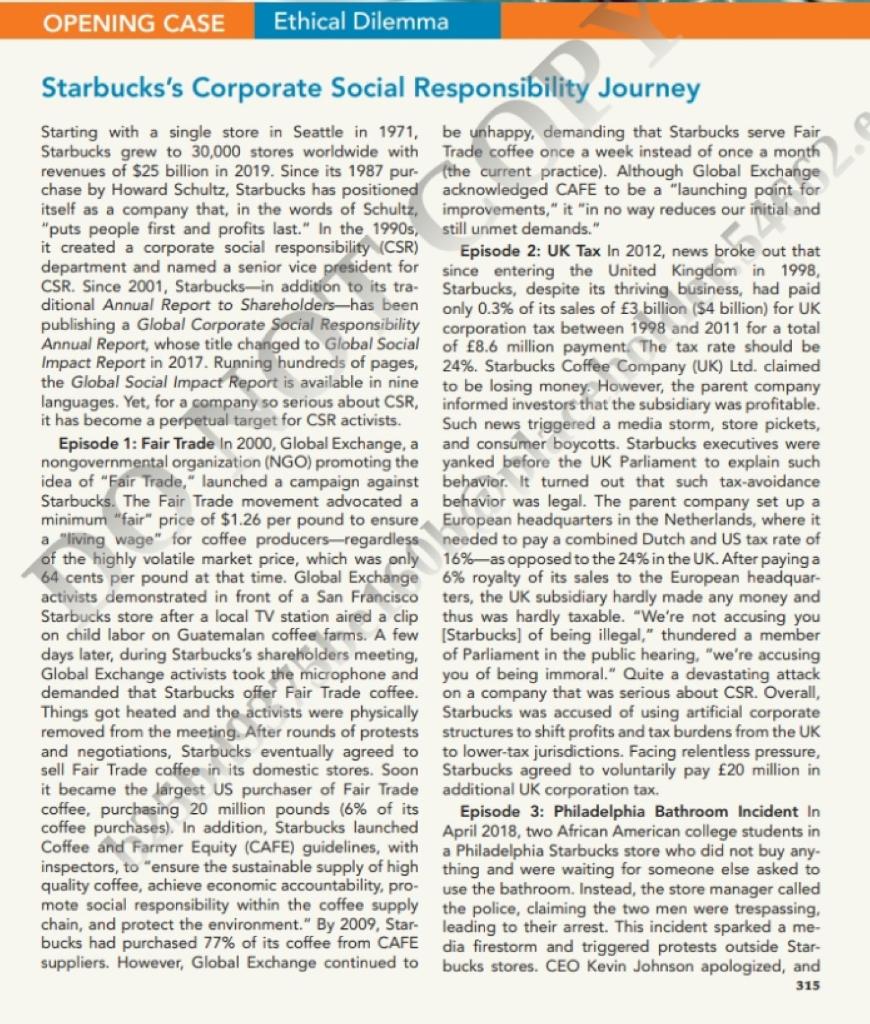 1. Why does Starbucks choose to commit