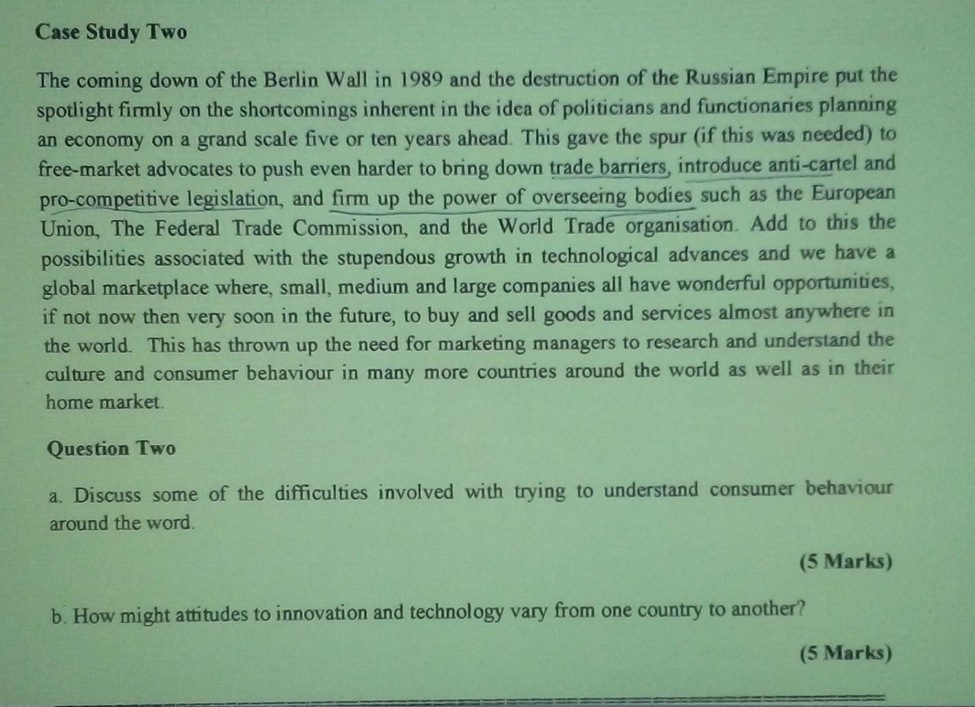 Case Study Two The coming down of the Berlin Wall
