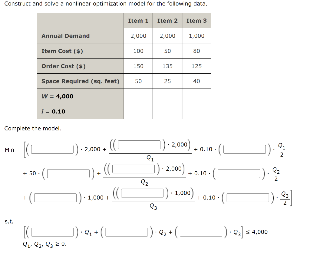The economic order quantity (EOQ) model is a