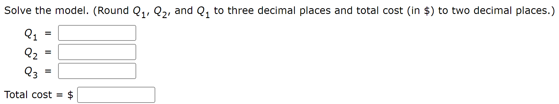 The economic order quantity (EOQ) model is a