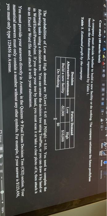 Pene A. Case study (40 marks total) A company
