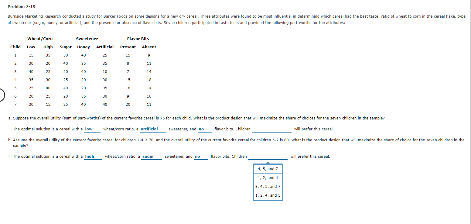 Problem 7-19 Burnside Marketing Research