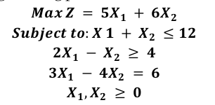 Given the following linear programming problem: