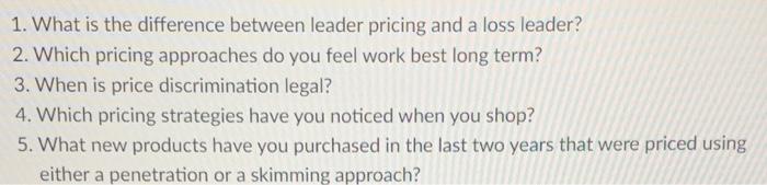 1. What is the difference between leader pricing