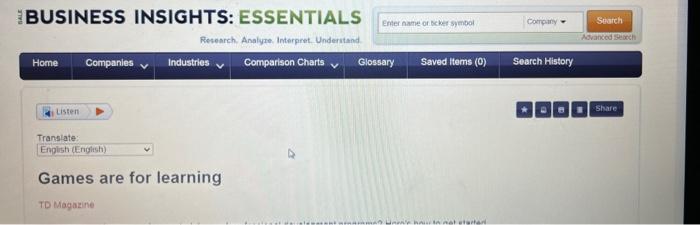 read the article After reading the article: Games