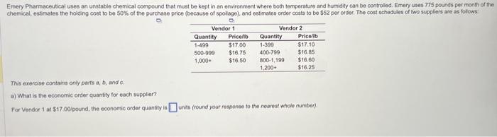 This exercise contains only parts a, b, and a. a)