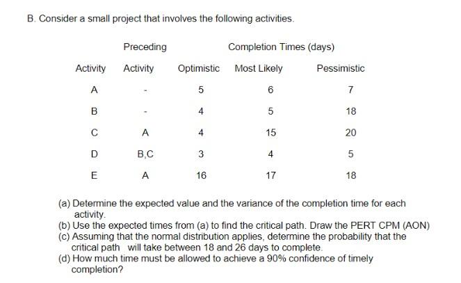 provide neat and complete solution B. Consider a