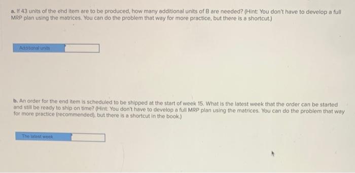 The finished good (End ttem) is produced with