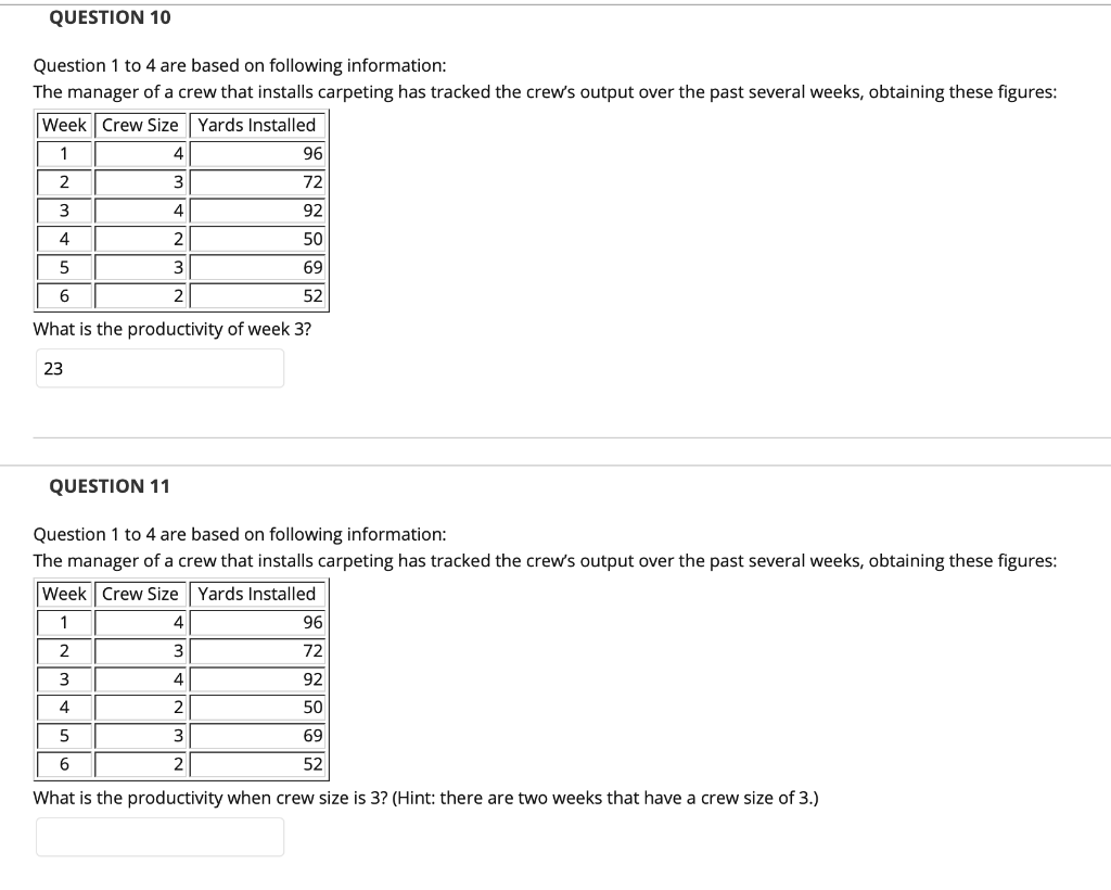 QUESTION 10 Question 1 to 4 are based on
