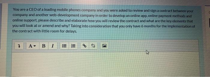 help me faster please You are a CEO of a leading