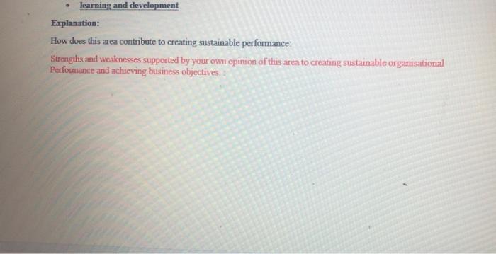 L01 Explain the impact of the role of HRM in