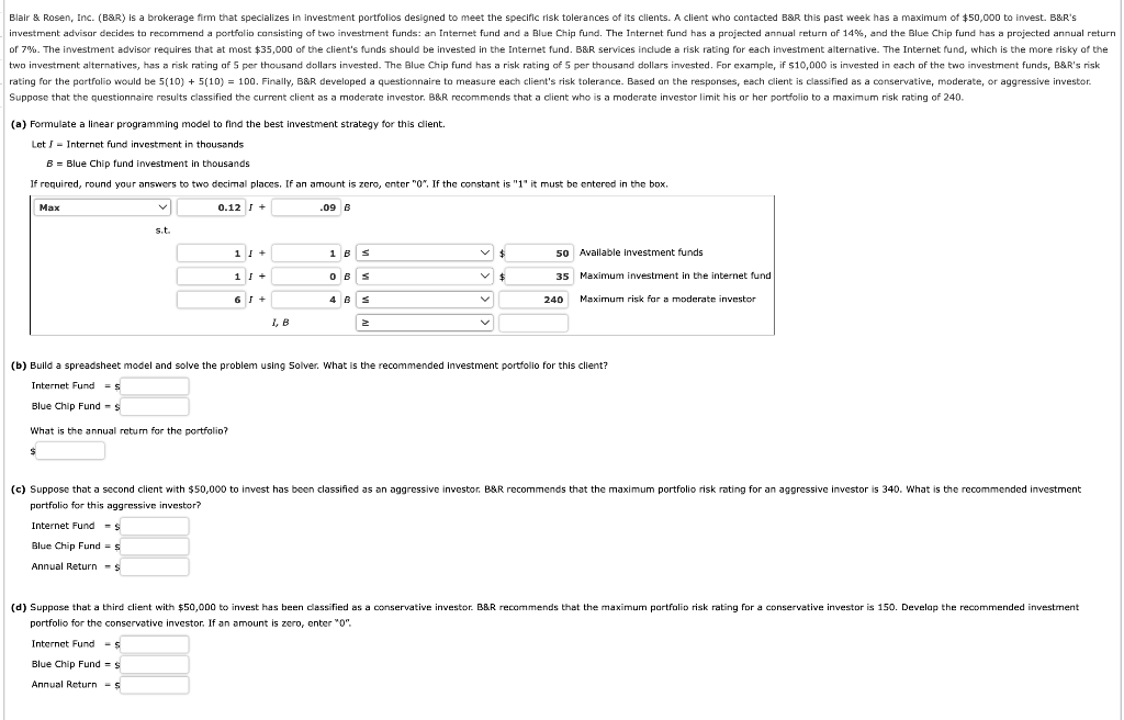 (a) Formulate a linear programming model to find