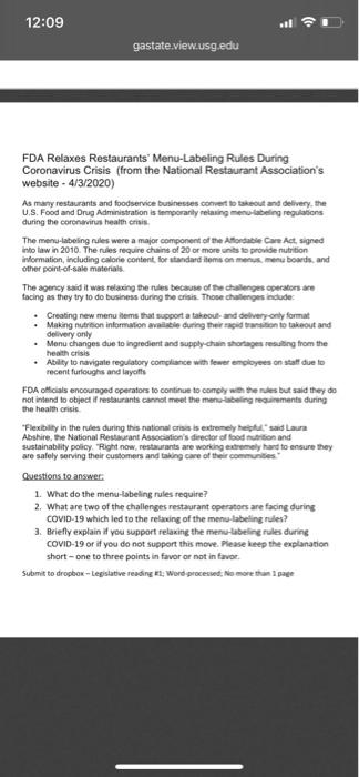 Read and help me answer question 2 12:09 gastate