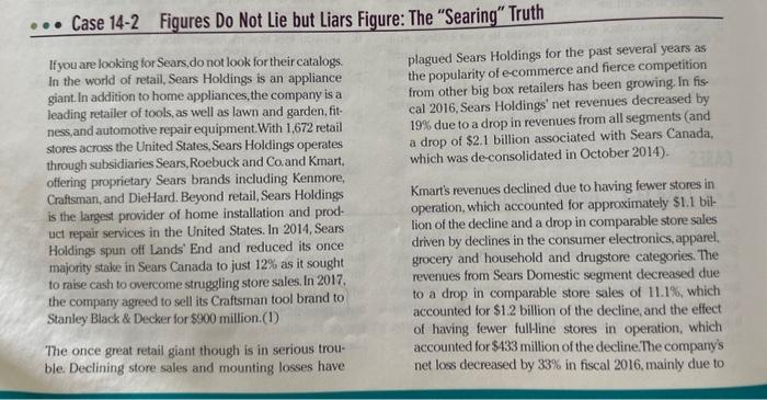 Questions 1-4 Case 14-2 Figures Do Not Lie but
