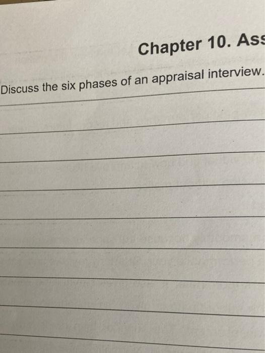 Chapter 10. Ass Discuss the six phases of an