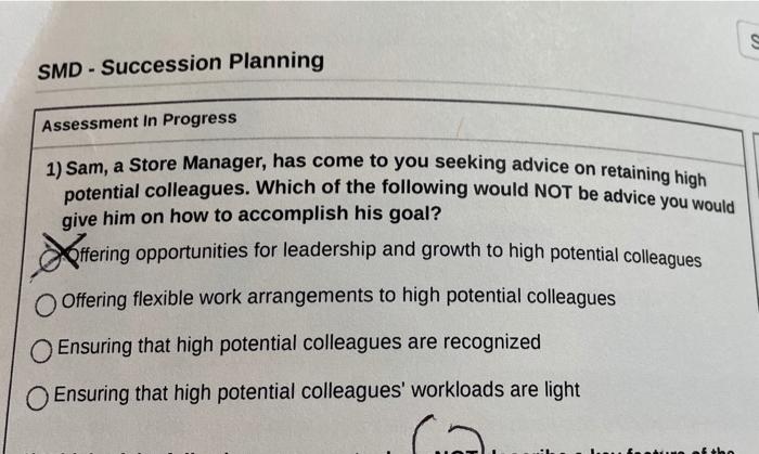 SMD - Succession Planning Assessment In Progress