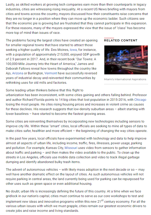 Please help me to summarize this urbanization in