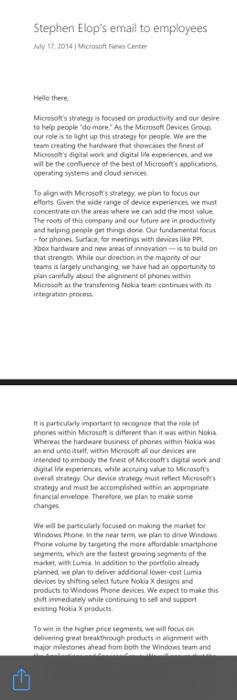 Message 2 Instructions: In 2014, Stephen Elop of
